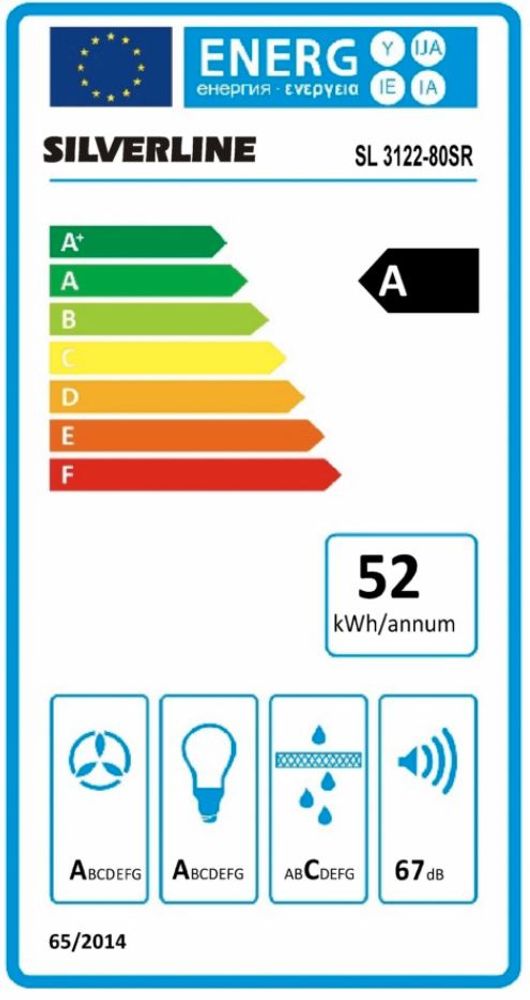 Silverline ventilator Sort 80 cm SL 3122-80 SR NORDIC DARK 