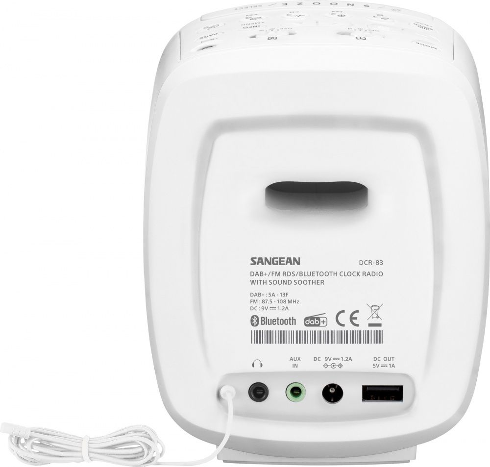 Sangean klokkeradio DCR 83 hvit, innsovningslyder 