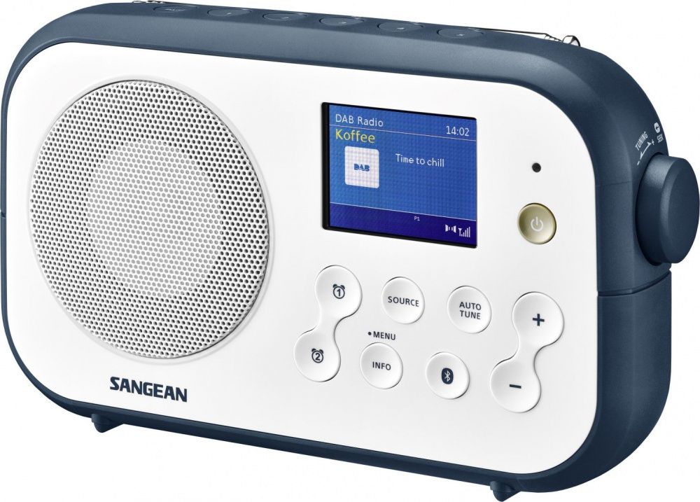 Sangean dab radio DPR42 BT hvit/blå med blåtann/bluetooth 340042