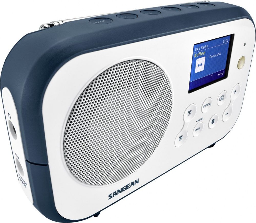 Sangean dab radio DPR42 BT hvit/blå med blåtann/bluetooth 340042