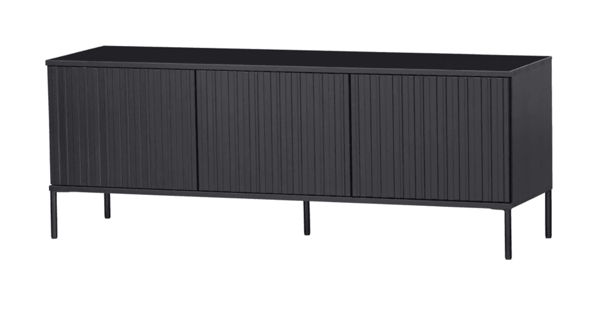 WOOOD sidebord New Gravure 150 cm sort furu 373473-Z