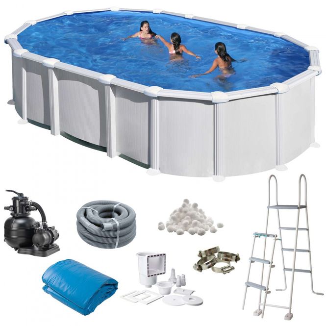 Hovedbilde Swim & Fun svømmebasseng oval 610 x 375 x 132 cm hvit ...