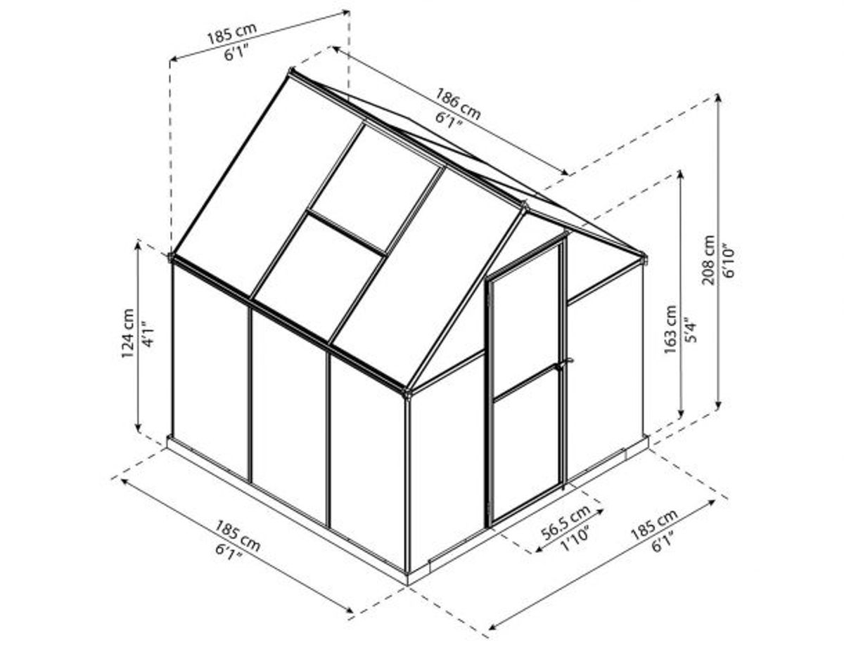 Canopia by Palram - Drivhus Mythos 6X6 - Slv