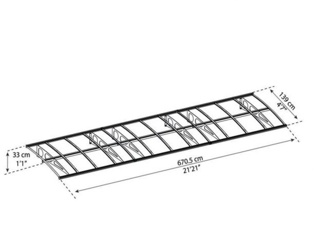 Canopia by Palram overbygg inngangsparti Bordeaux 139 x 670 cm hvit/matt