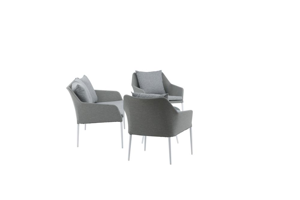 Venture Design Spoga møbelgruppe hvit ramme grå sete 2077-400