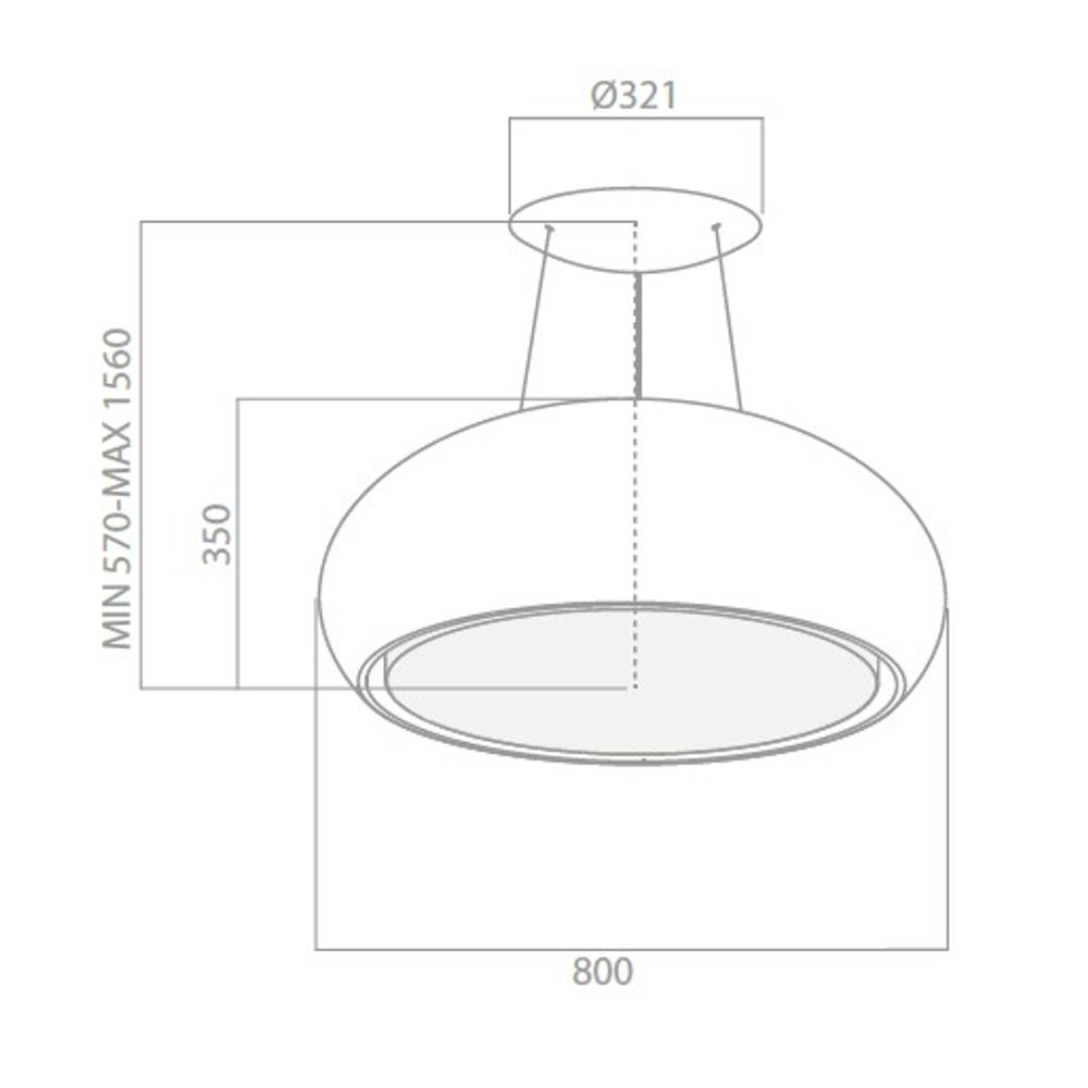 Eico fritthengende ventilator 80 cm Seashell W matt hvit
