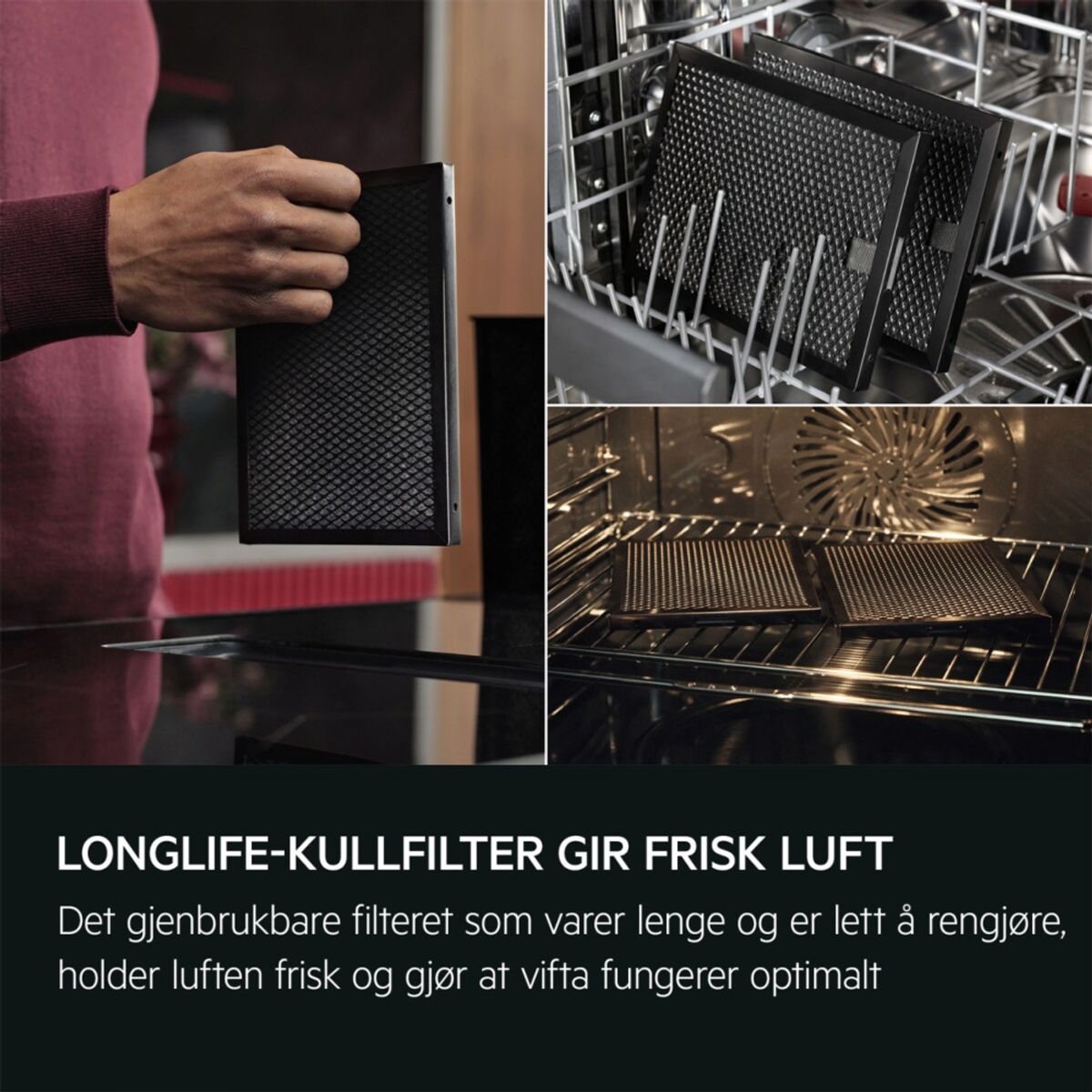 AEG Induksjonstopp med integrert ventilator 80 cm TH84CB03CB 949598202