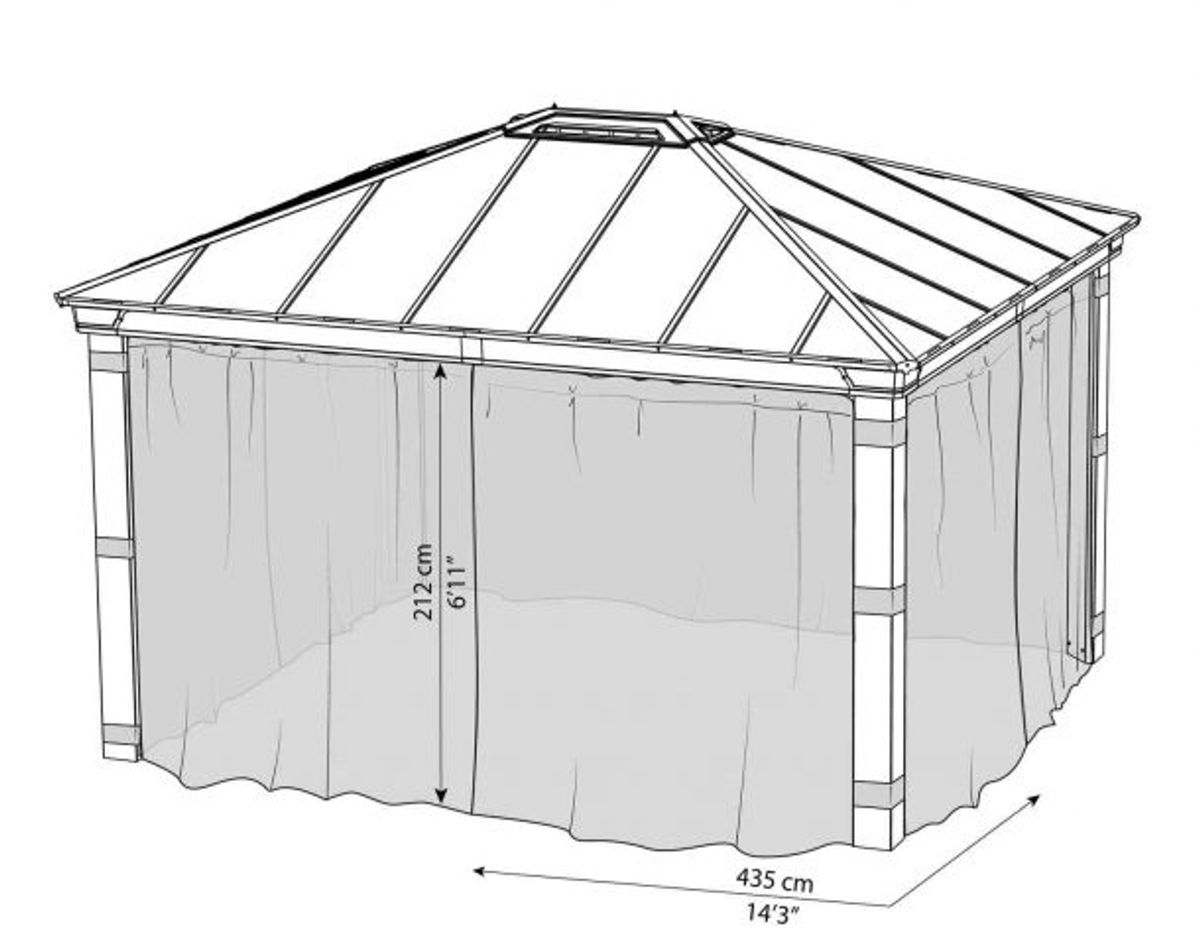 Canopia by Palram - Gazebo Dallas - Netting 422 x 607 cm - 4Pk 707220