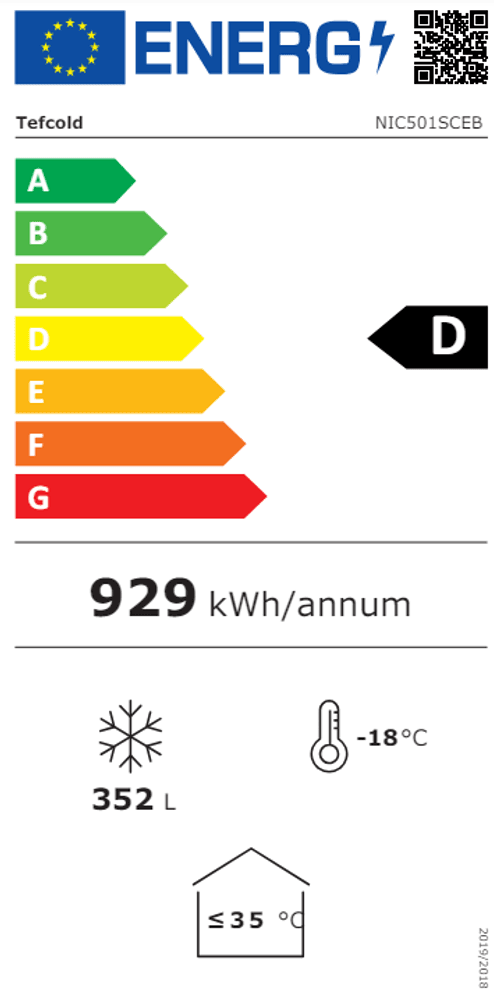 Tefcold display fryseboks 367 L NIC501SCEB 