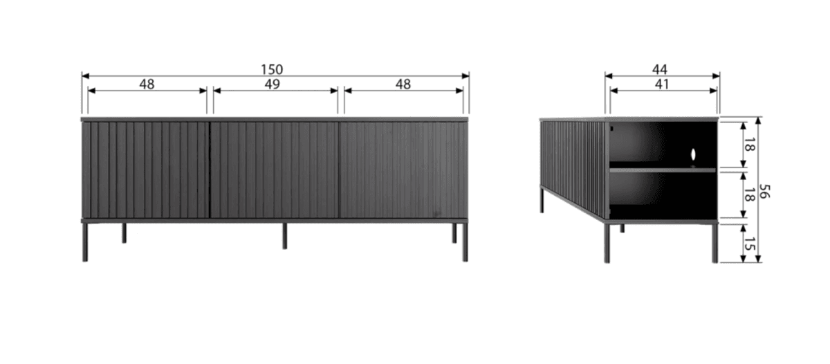 WOOOD sidebord New Gravure 150 cm dust furu 373473-D
