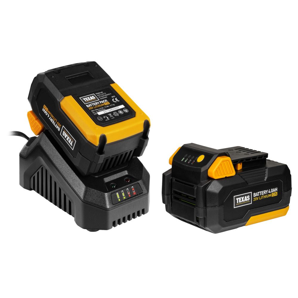 Texas gressklipper batteri 2x20V LMX2037 m/2 x 4Ah batterier og lader batteri 90063272