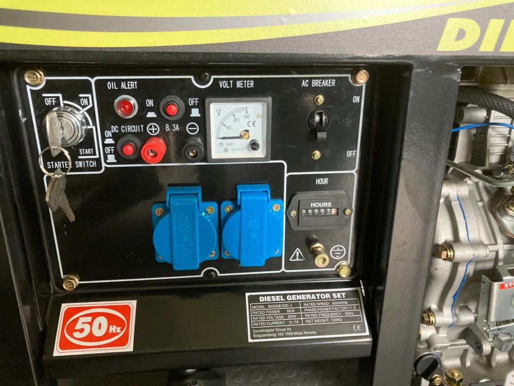 Power Mate 6500 SMT 4- takts diesel aggregat 1 fas & 3 fas 230V 