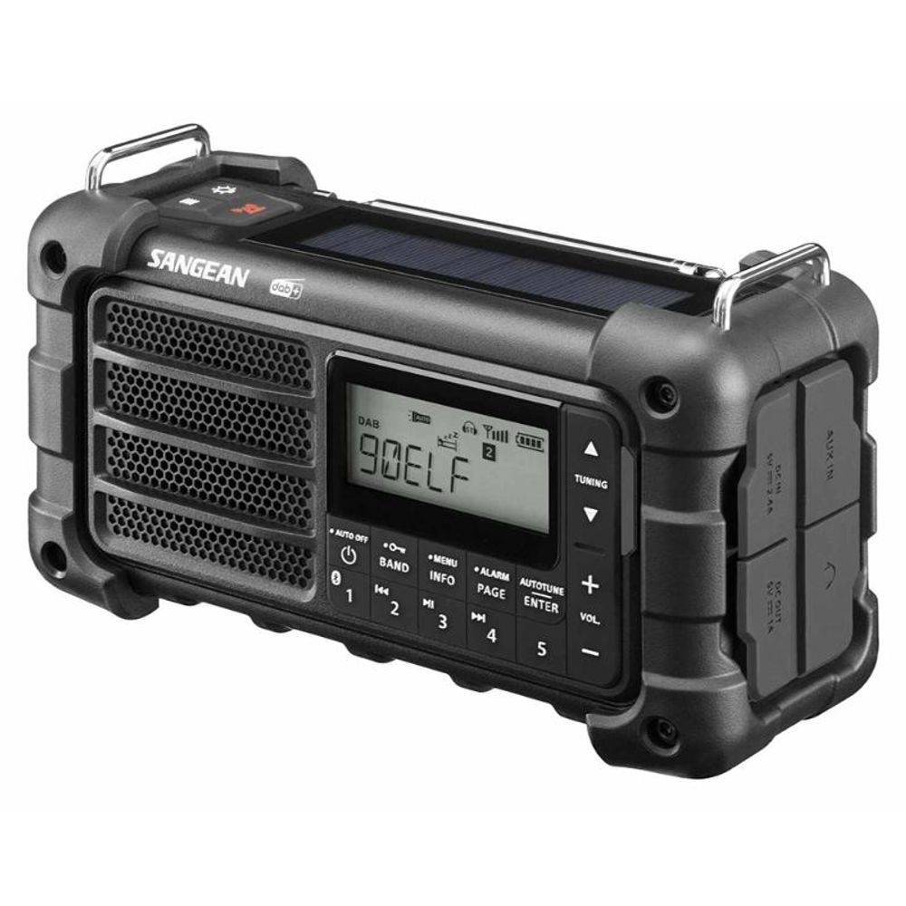Sangean DAB solcelleradio blåtann i svart 340099