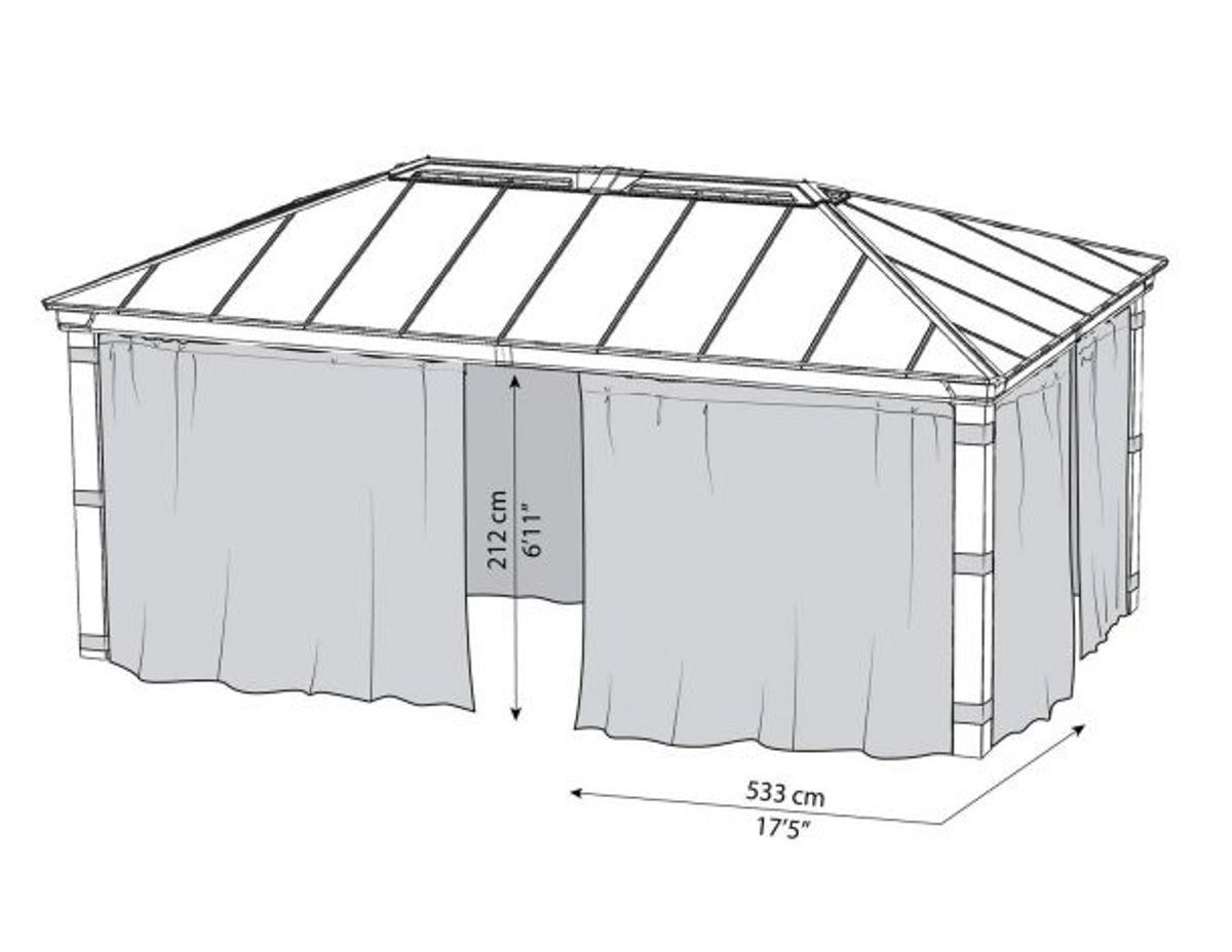 Canopia by Palram - Gazebo Dallas - Gardiner 422 x 422 cm - 4Pk 707215