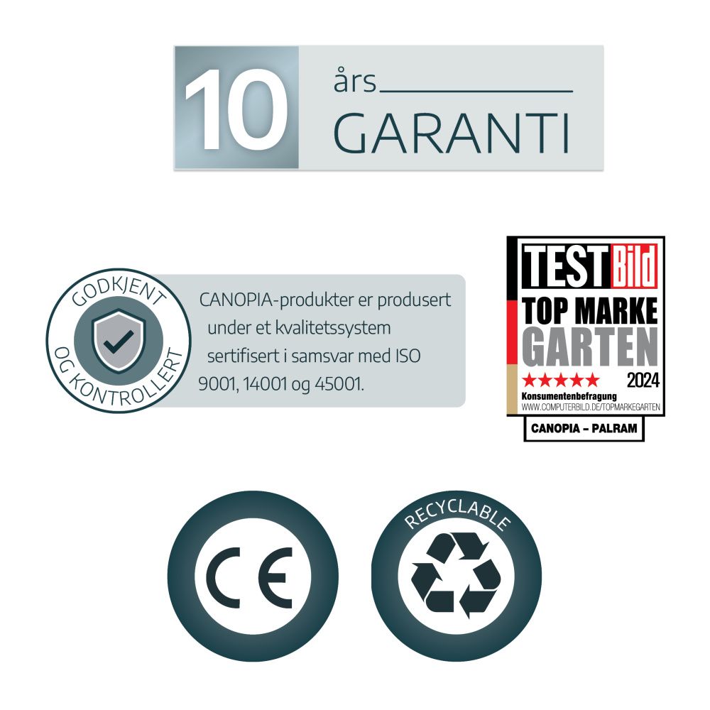 Canopia by Palram martinique paviljong 295 x 430 cm grå - inkl gardiner og netting