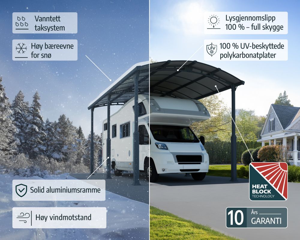 Canopia by Palram Carport Arcadia Alpine 1290 x 359 cm Grå