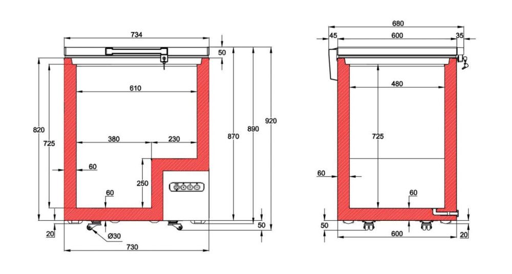 Tefcold fryseboks FR205 SL 185 liter