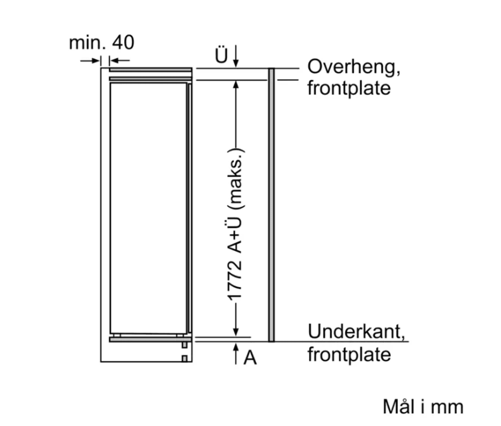 Siemens iQ500 Integrert kjøleskap KI81RADD0 177.2 cm