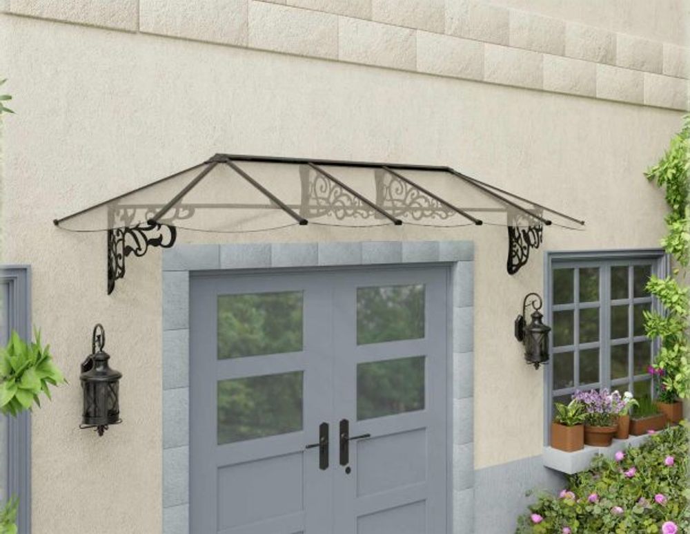 Canopia by Palram overbygg inngangsparti Lily 88 x 319 cm sort/klar