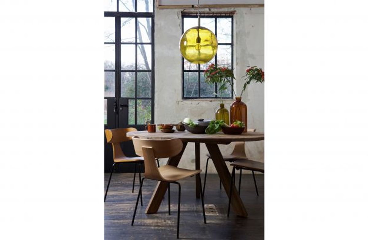 BePureHome Form trestol med metallben naturel 2 stk