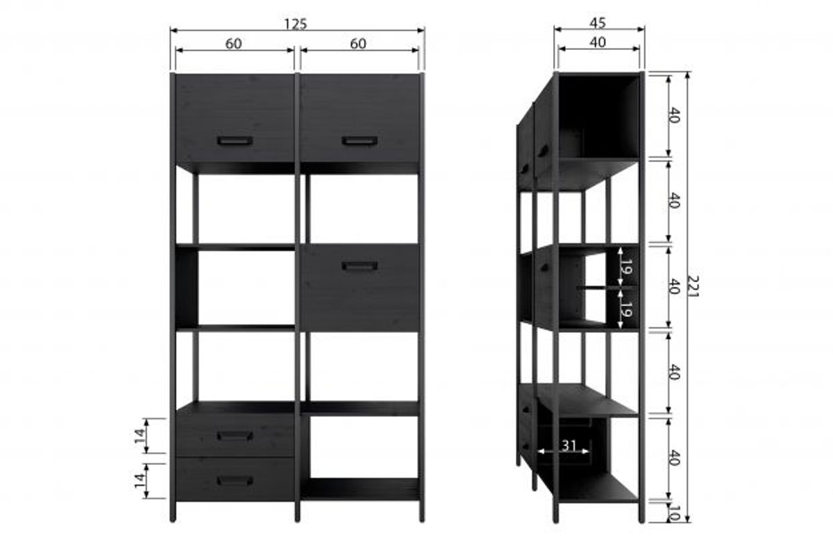 BePureHome Legacy skap tre / jern svart