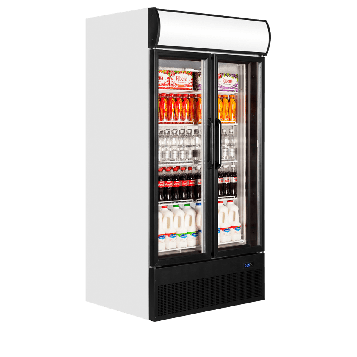 Tefcold displaykjøleskap 2 dører sort 200 cm FSC1000H