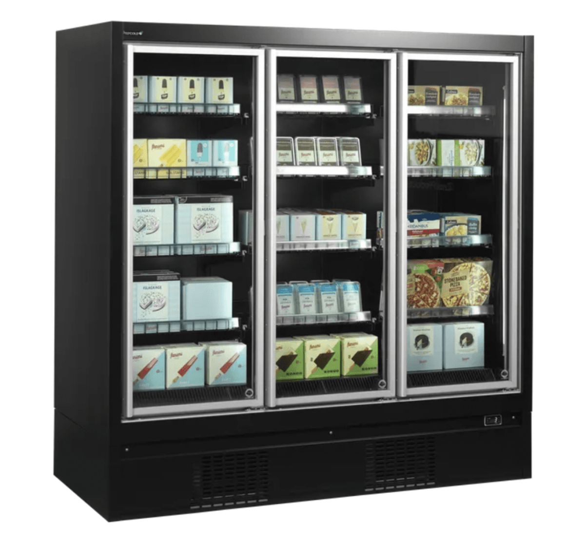 Tefcold displayfryseskap 2 dører sort 204 cm EXTRA1875FD 