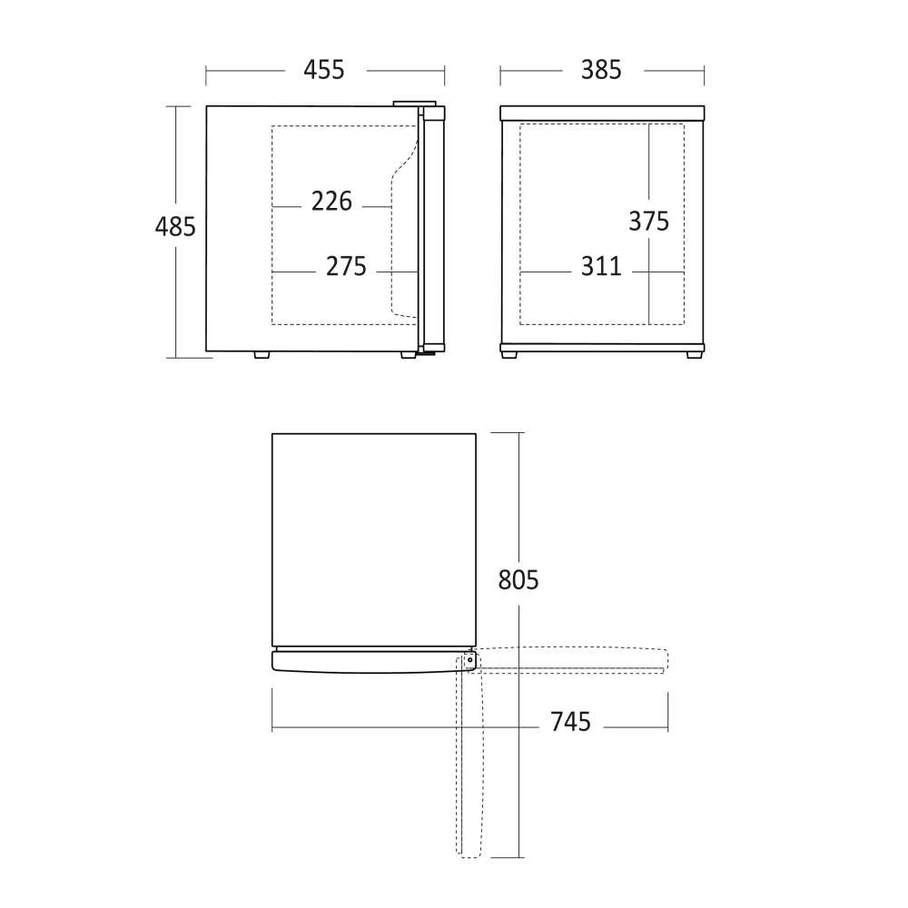 Scandomestic kjøleskap sort 48,5 cm MB 32 B