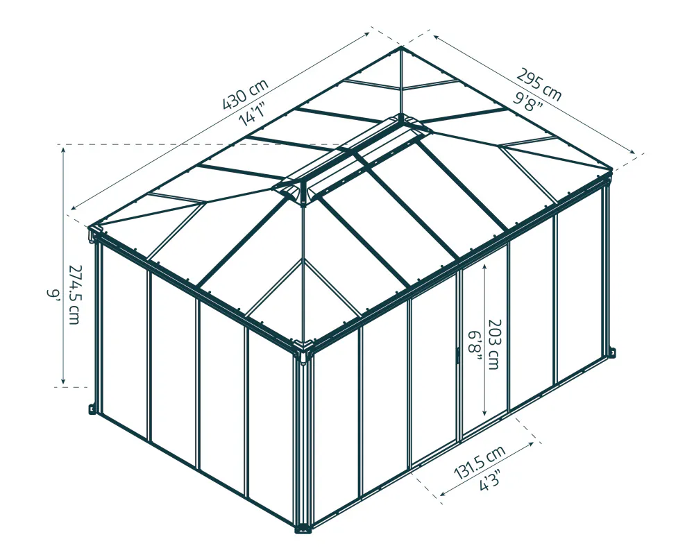 Canopia by Palram paviljong Ledro 295 x 430 cm Rectangle grå