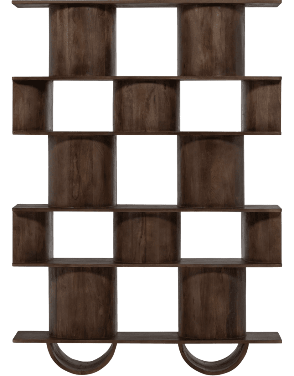WOOOD bokhylle sinne i tre valnøtt farget180 x 130 cm 377508-W